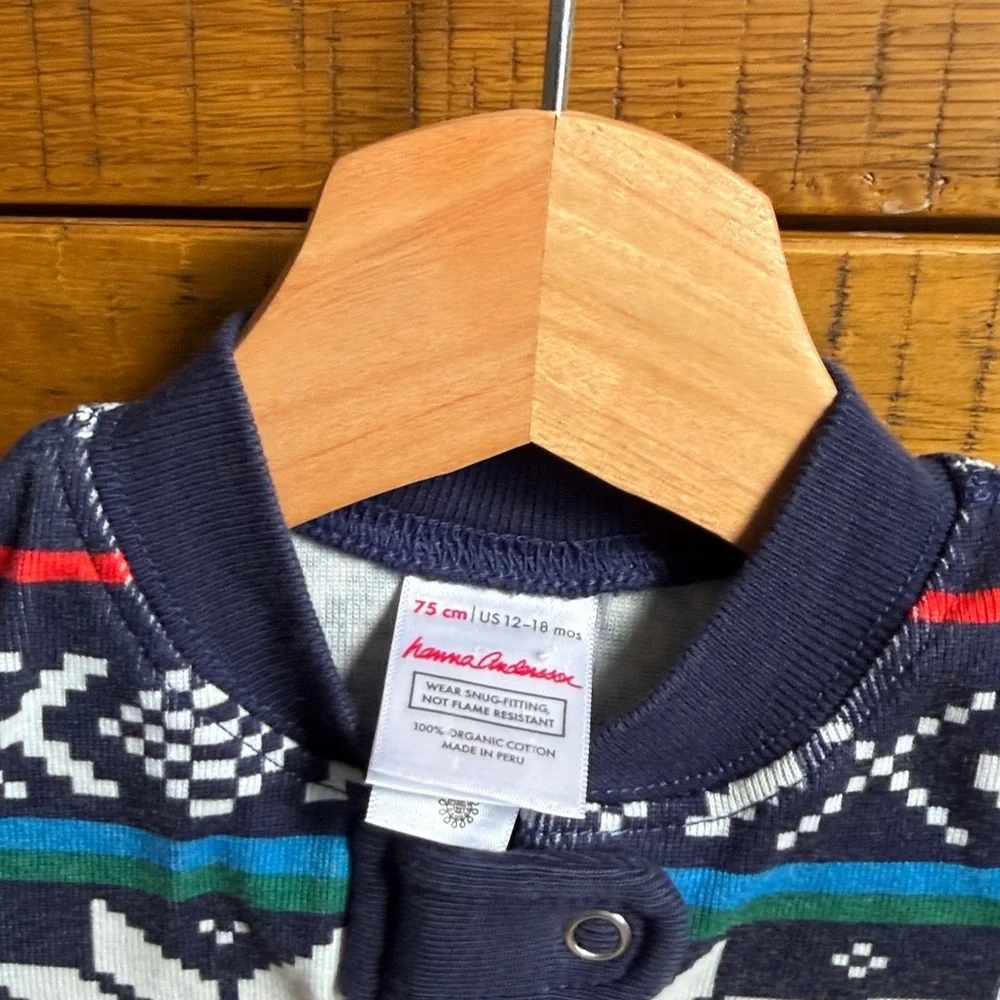 Hanna Andersson Navy Snowflake Kids One Piece
